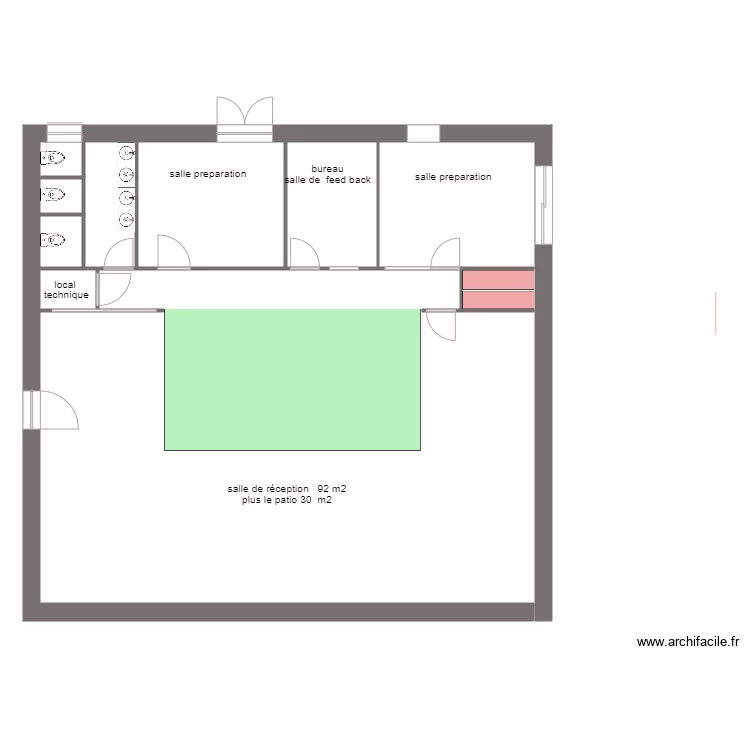 PROJET AMENAGEMENT CARRE pour EVENEMENTIEL. Plan de 