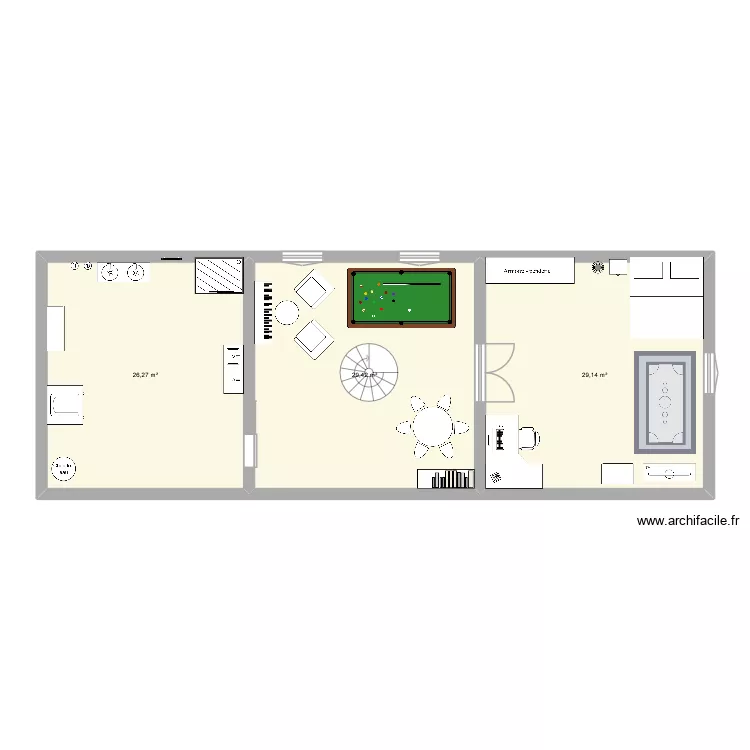 dernier &eacute;tage. Plan de 3  et 85 m²