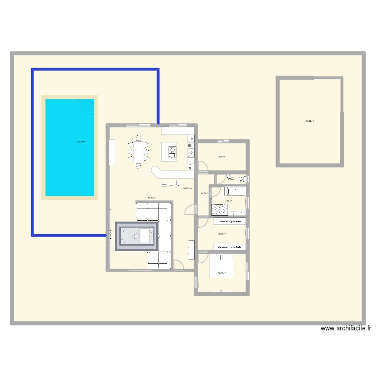 maison +piscine. Plan de 10 pièces et 895 m2