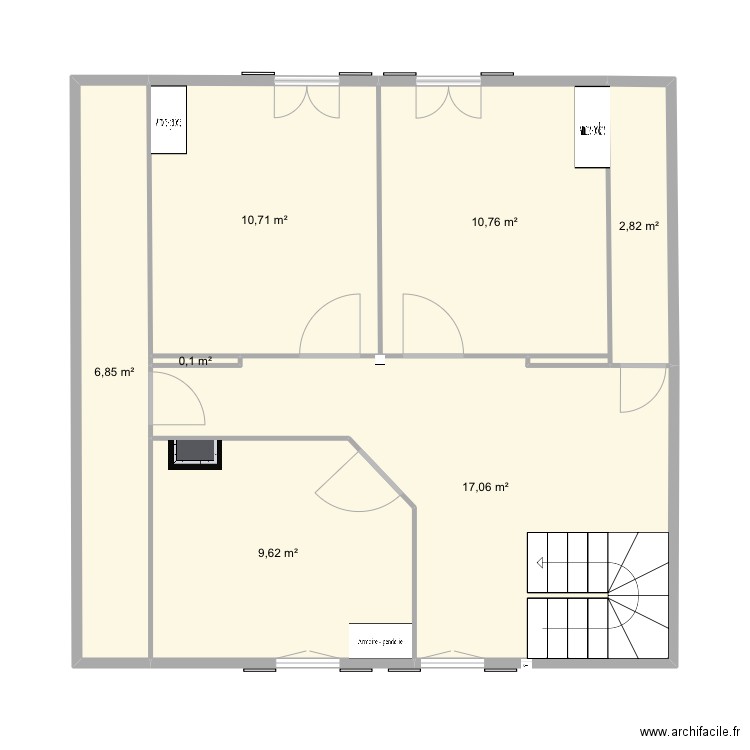 Morzine étage . Plan de 7 pièces et 58 m2