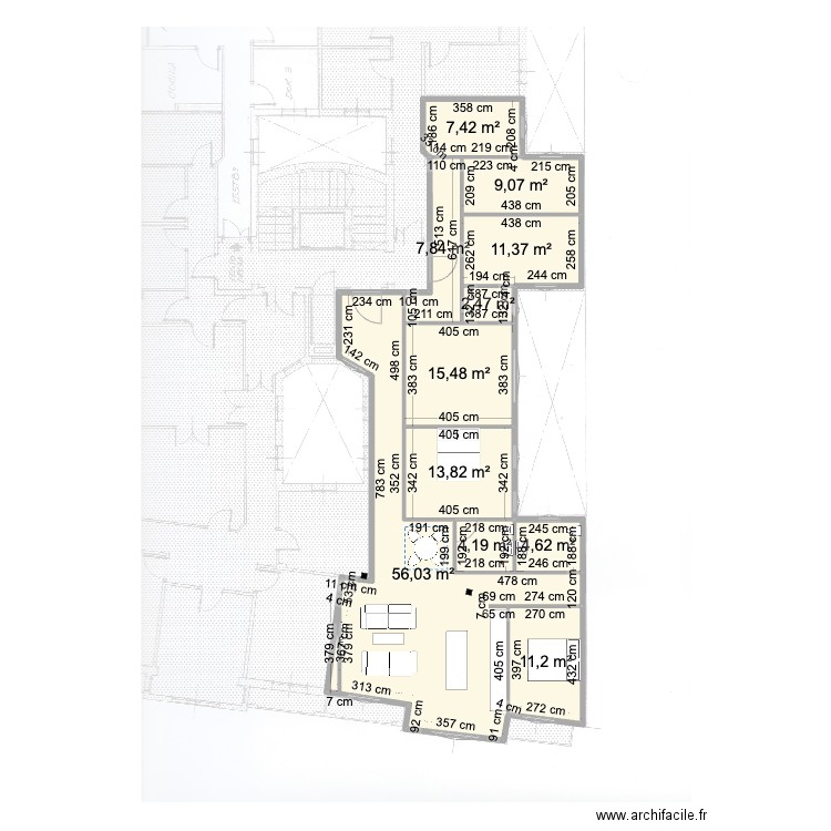 mdu15 separado. Plan de 11 pièces et 144 m2