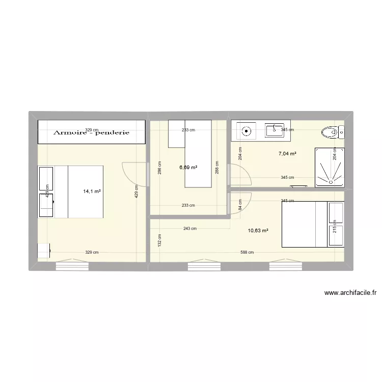 Etage maison bis. Plan de 