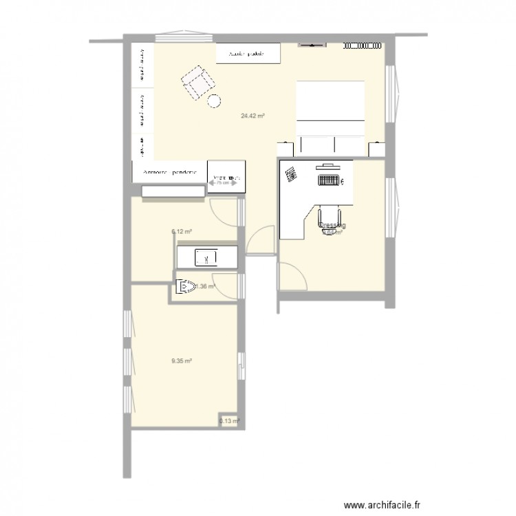RDC Maison Modif Chambre 1. Plan de 0 pièce et 0 m2