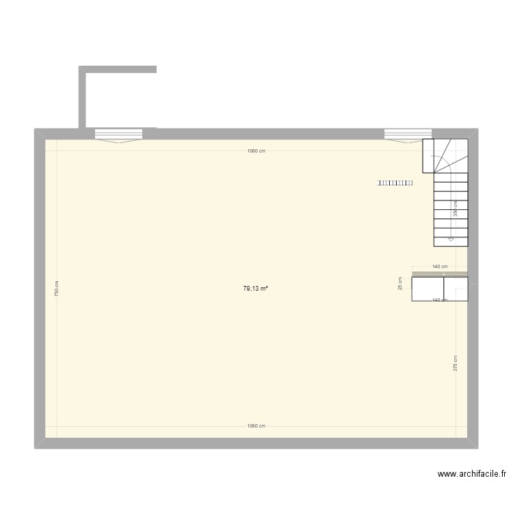 aménagements extérieur. Plan de 1 pièce et 79 m2