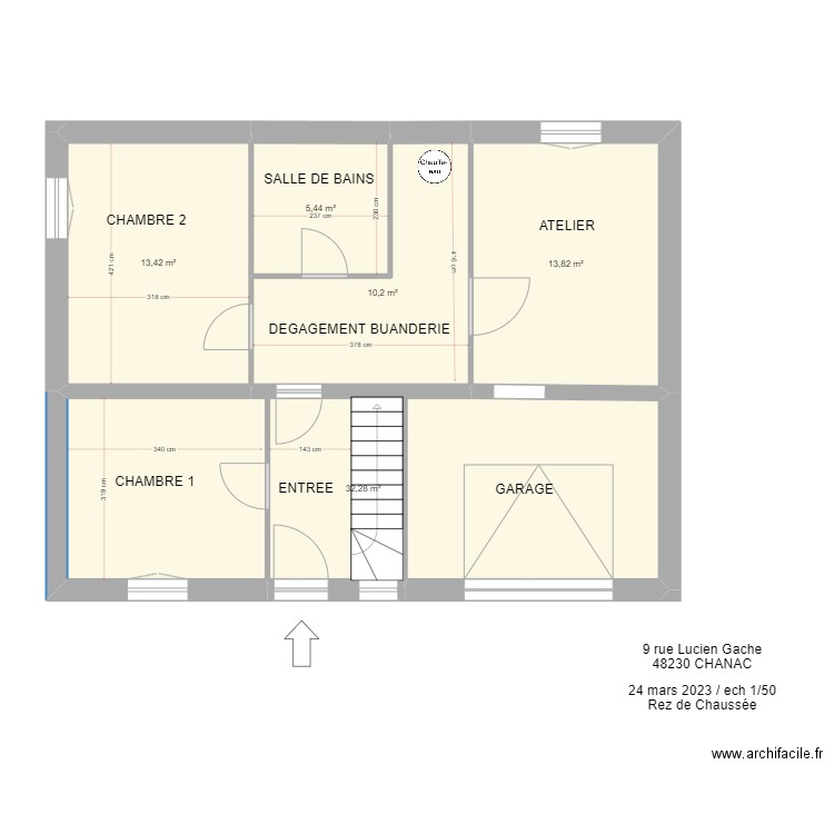 CHANAC RDC. Plan de 0 pièce et 0 m2