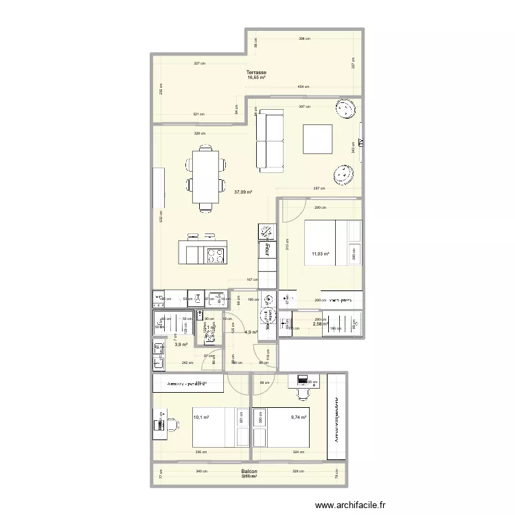 Pornichet T4 V2. Plan de 