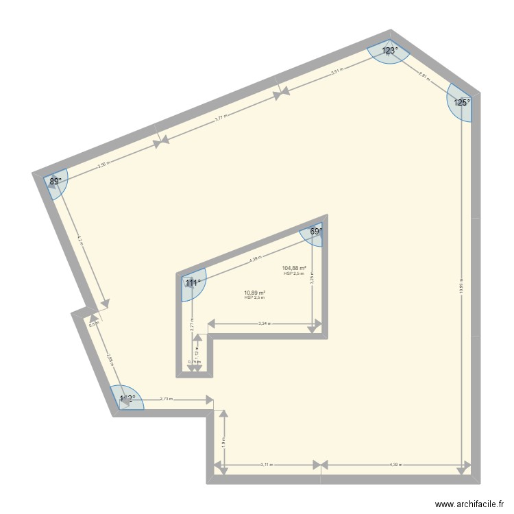 DH4. Plan de 2 pièces et 129 m2