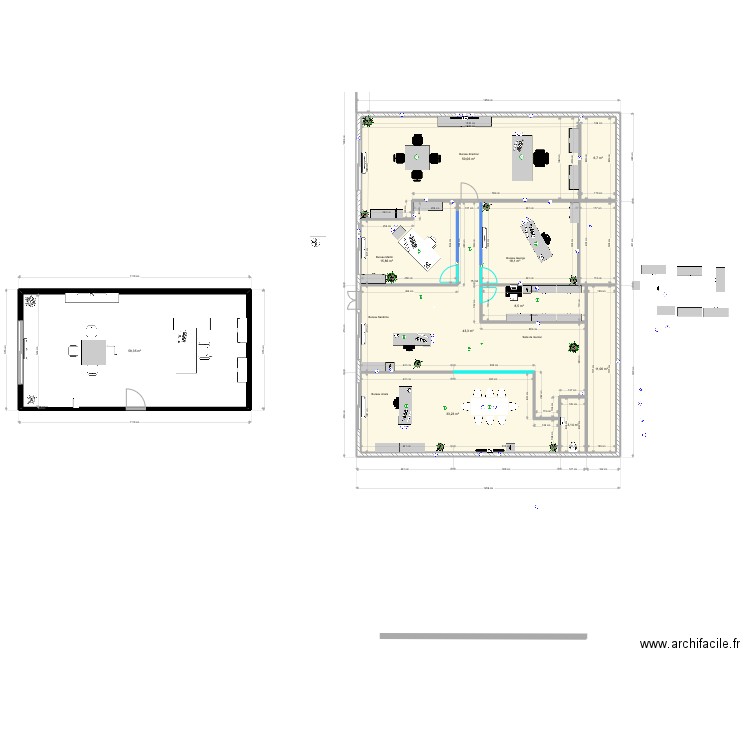 bureau v3. Plan de 10 pièces et 248 m2