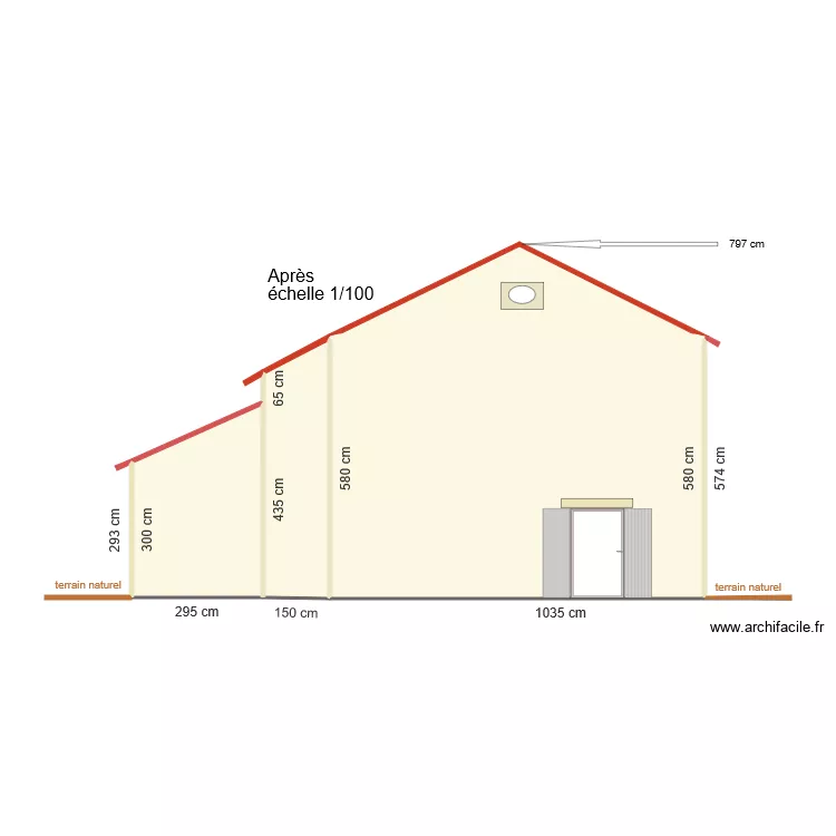 Saint P&egrave;re fa&ccedil;ade Ouest. Plan de 