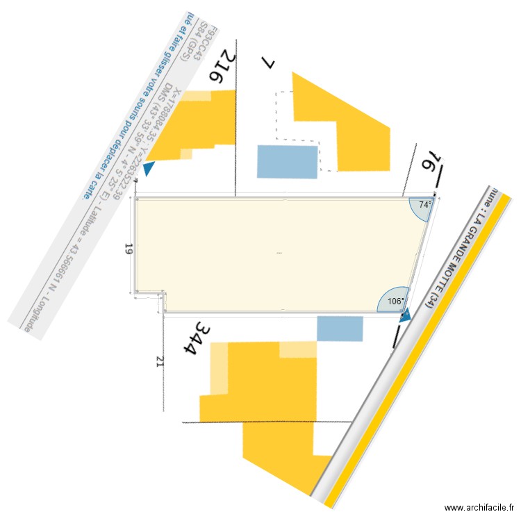 Cadastre. Plan de 1 pièce et 671 m2