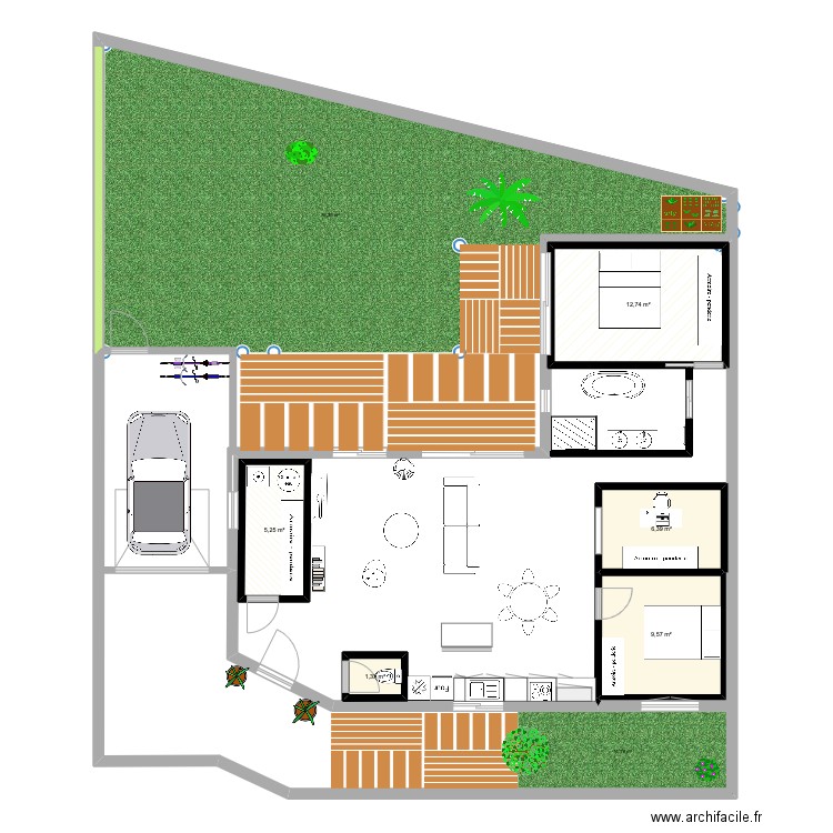 PLAN PREUDHOMME/LEBRUN. Plan de 5 pièces et 35 m2