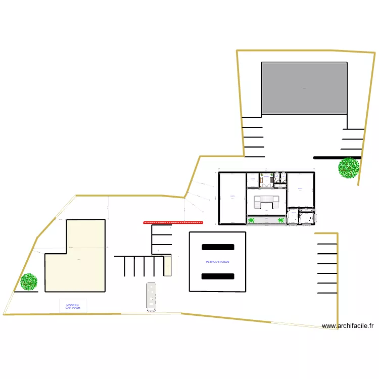 PETROL STATION / LAYOUT FIRST FLOOR 5 COTES. Plan de 