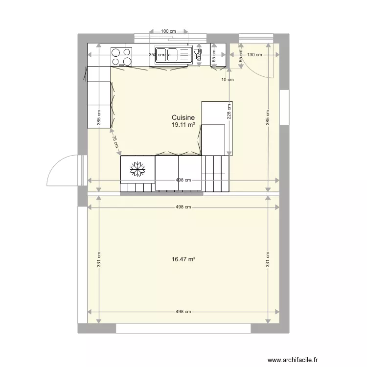 Hirondelles Cuisine agrandie 2. Plan de 