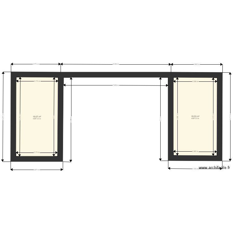 grange camping 1. Plan de 2 pièces et 39 m2