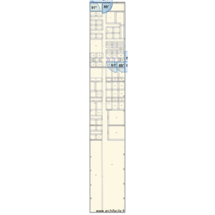 zone 2/3. Plan de 71 pièces et 1151 m2