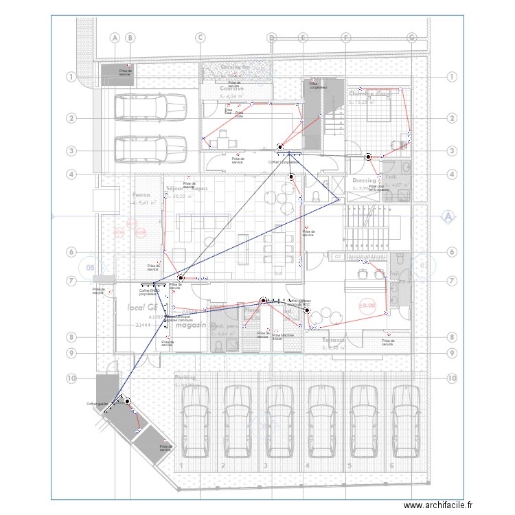 Alimentation prises RDC bâtiment BONADIWOTO new. Plan de 0 pièce et 0 m2