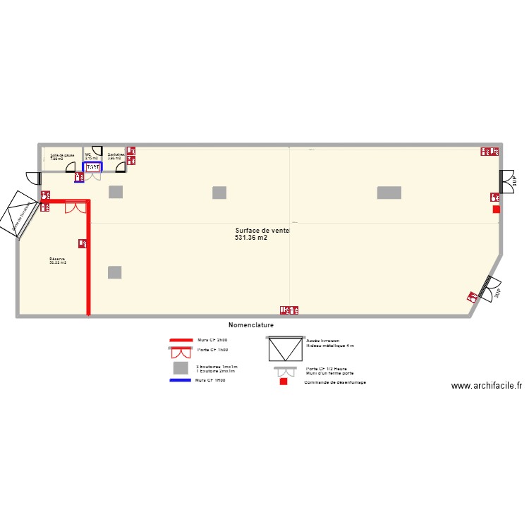 Stock privé Coignieres avant projet. Plan de 6 pièces et 603 m2