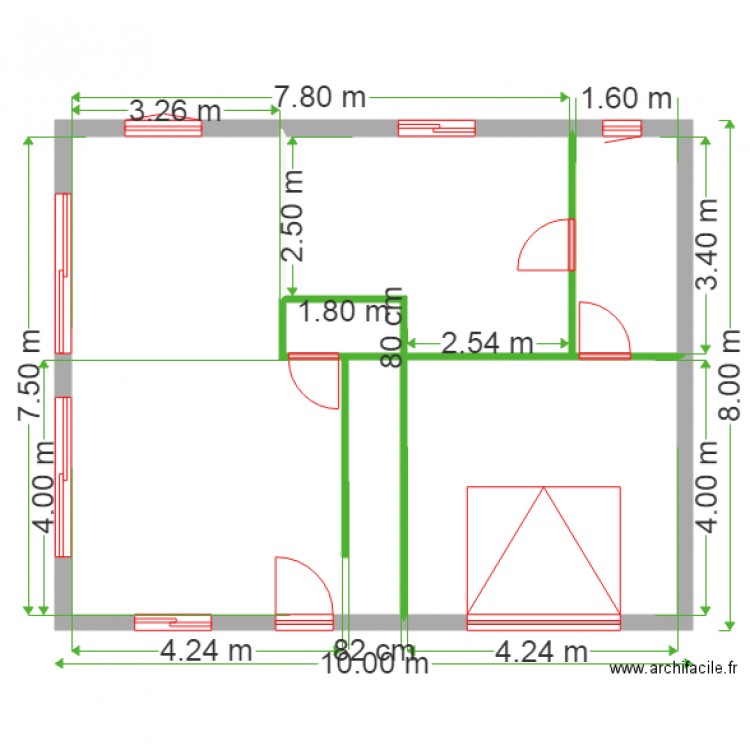 vue de dessu rdc . Plan de 0 pièce et 0 m2