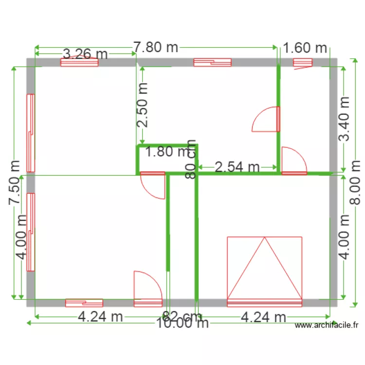 vue de dessu rdc . Plan de 