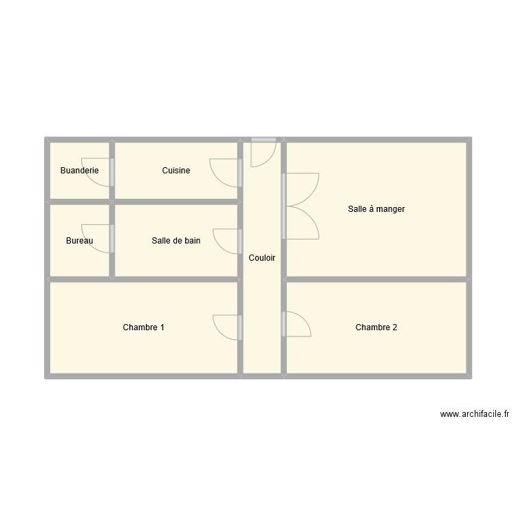 titre. Plan de 8 pièces et 41 m2