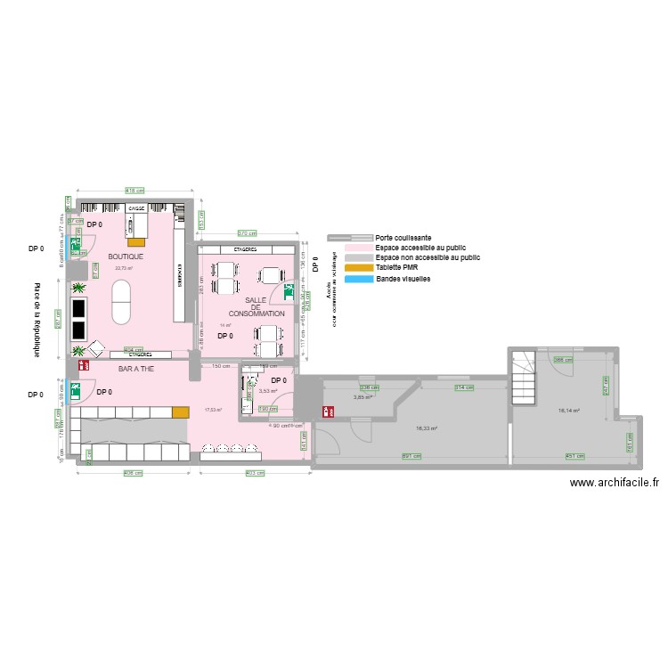 TEAVEN plan après travaux. Plan de 13 pièces et 102 m2