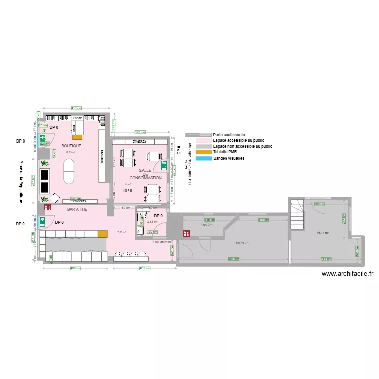 TEAVEN plan apr&egrave;s travaux. Plan de 