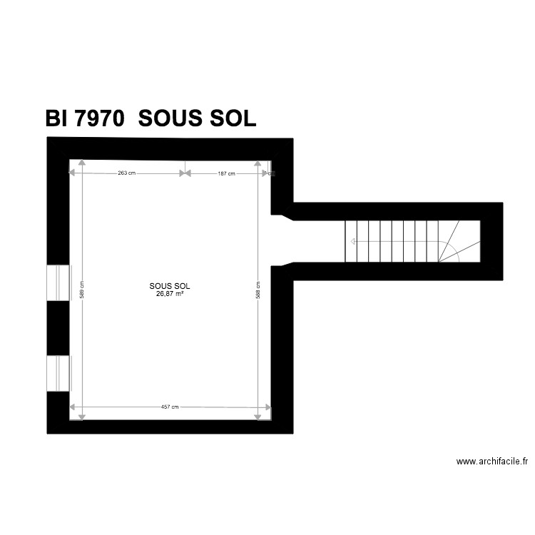 BI 7970. Plan de 34 pièces et 516 m2