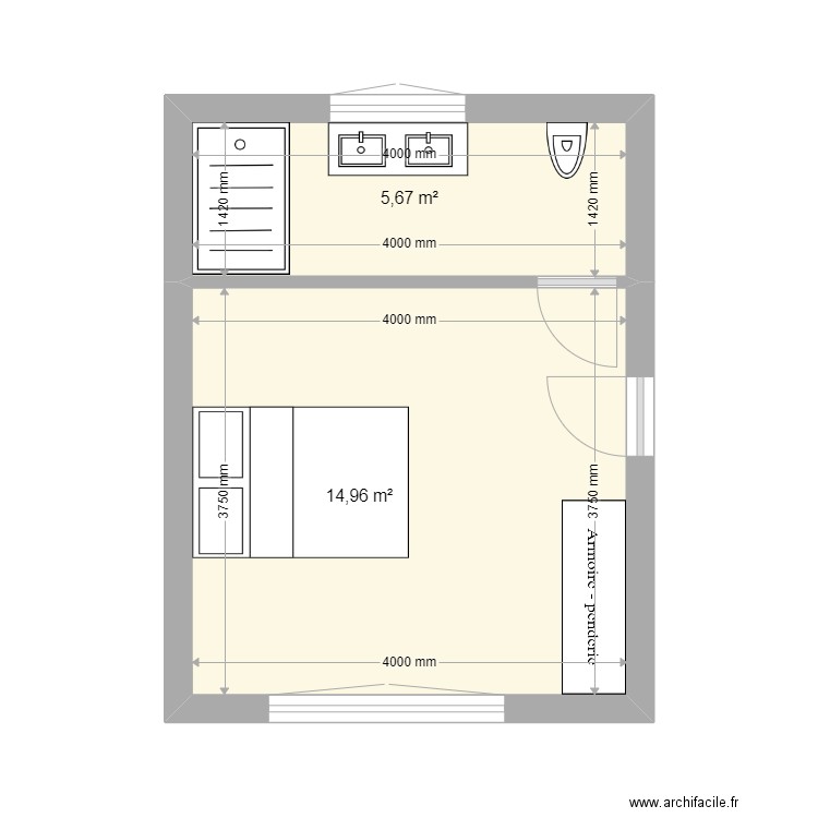 RDJ SDB 2. Plan de 0 pièce et 0 m2