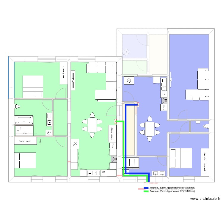 Henriville amenagement 1 enedis. Plan de 23 pièces et 339 m2