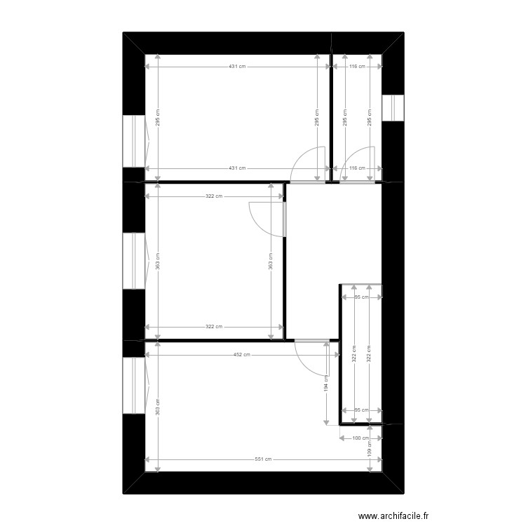 FOUCHE. Plan de 8 pièces et 95 m2