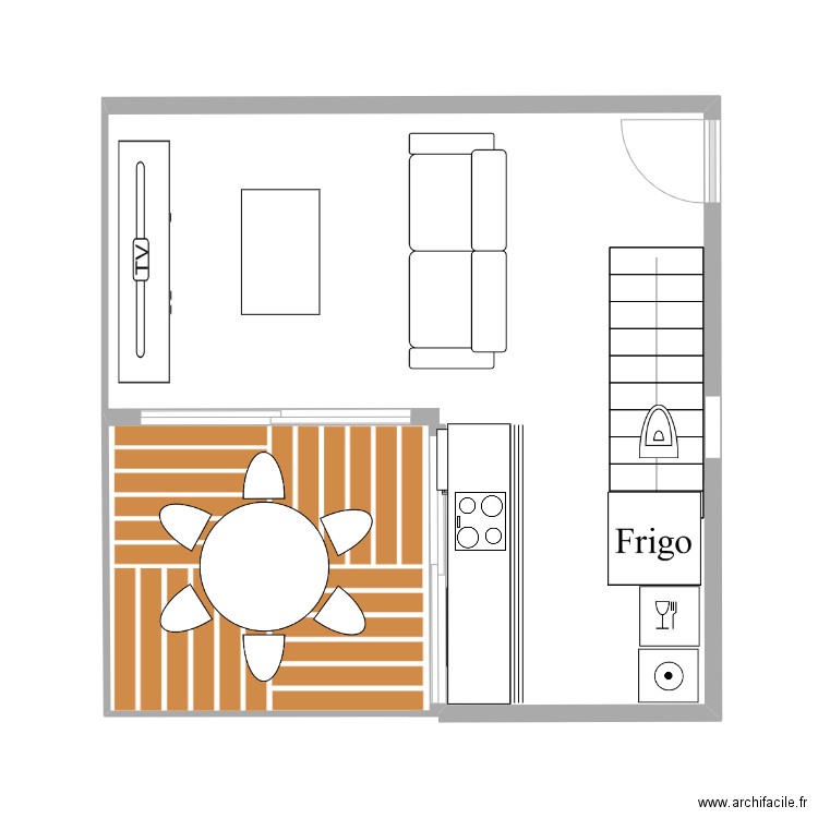 bas studio. Plan de 0 pièce et 0 m2