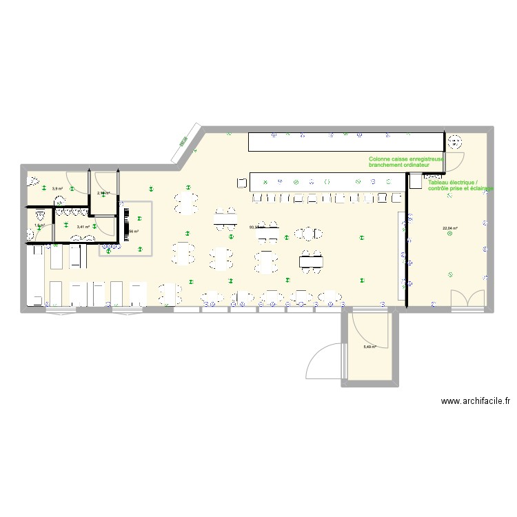 Le Funambule. Plan de 8 pièces et 135 m2