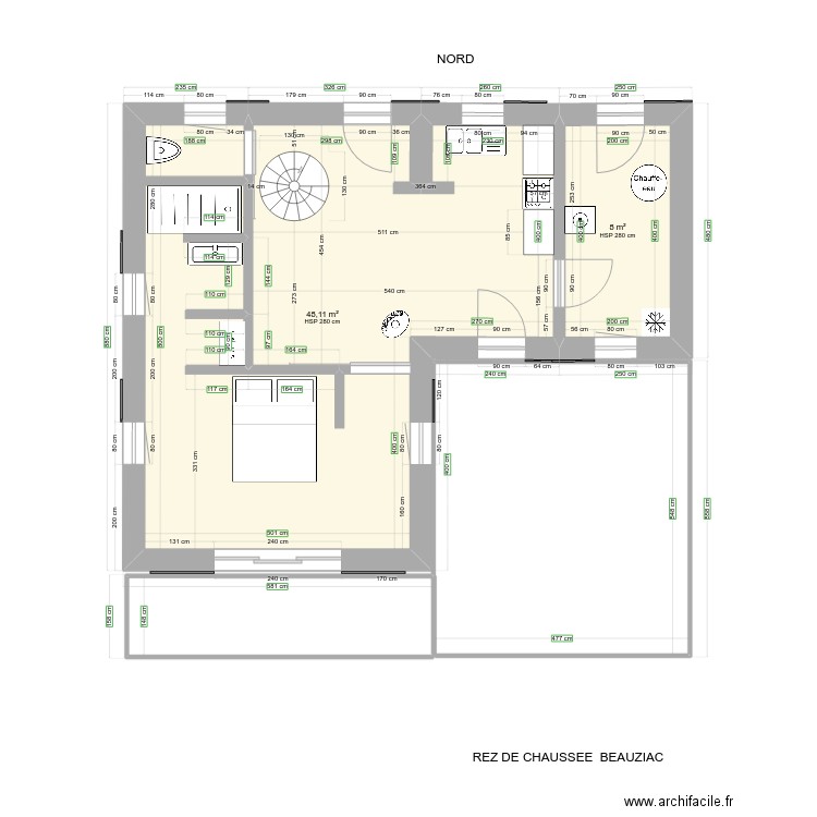 Beauziac 2024 2. Plan de 2 pièces et 56 m2