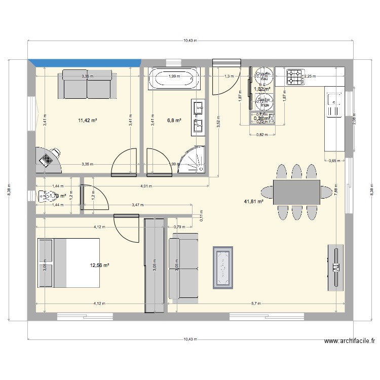 meailles 2. Plan de 7 pièces et 76 m2