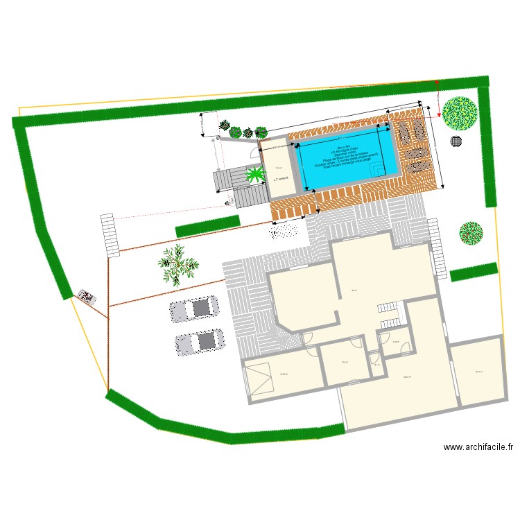 Agnelas piscine v8. Plan de 8 pièces et 207 m2