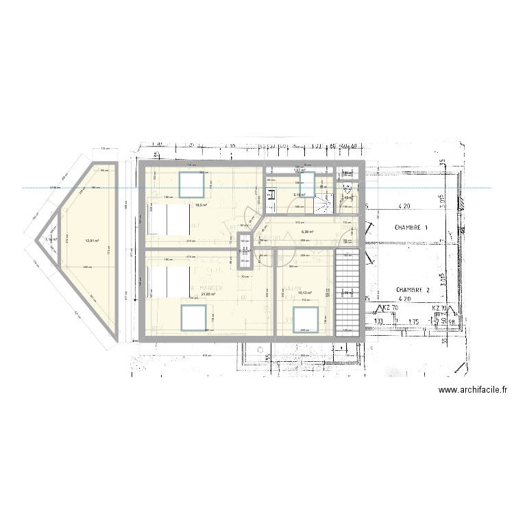 Plans Gaveau. Plan de 12 pièces et 85 m2