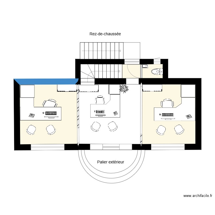 Rez de chaussée projet. Plan de 0 pièce et 0 m2