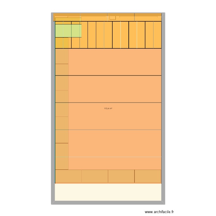 dojo tatami 2.0. Plan de 1 pièce et 113 m2