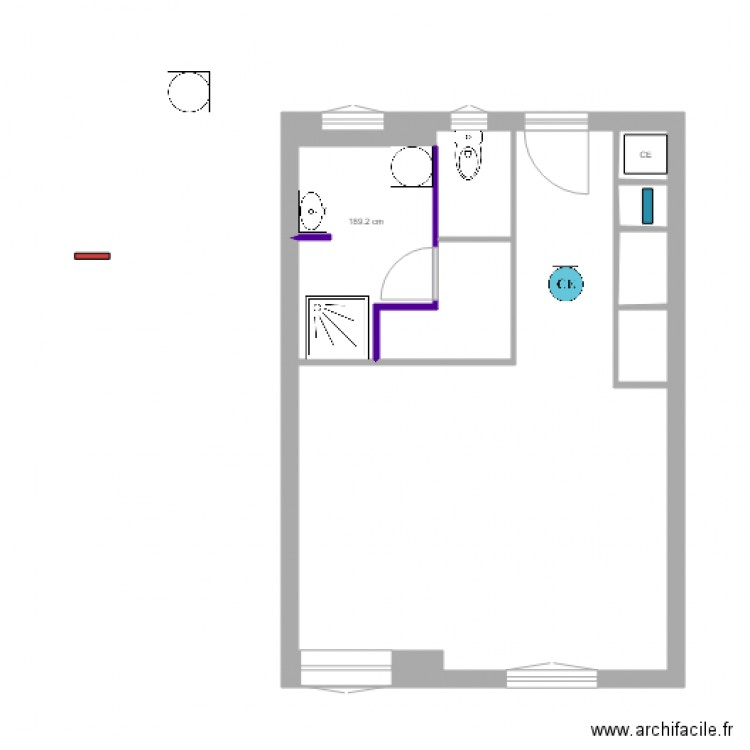 Salle de bain Rosette. Plan de 0 pièce et 0 m2