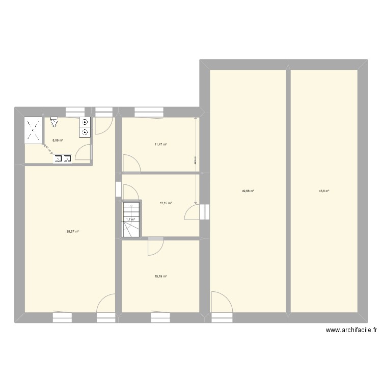 Henriville test rdc. Plan de 8 pièces et 180 m2