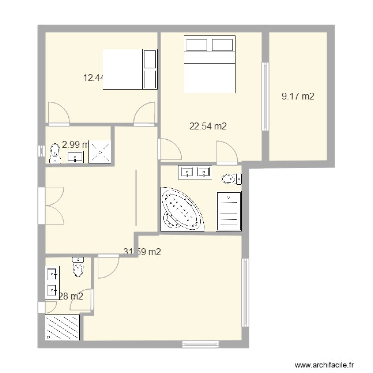 plan maison 6 pieces