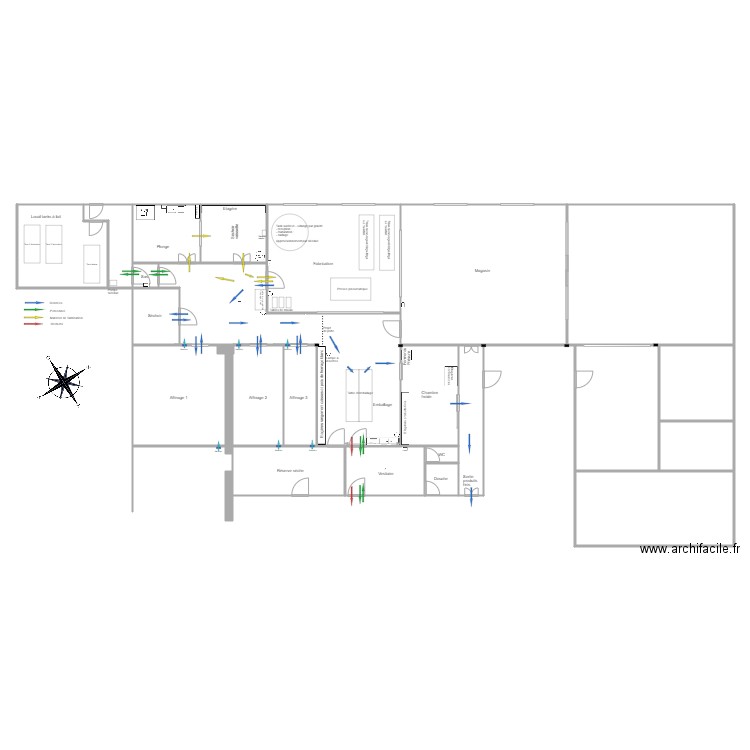 Fromagerie de la Souleuvre. Plan de 21 pièces et 580 m2