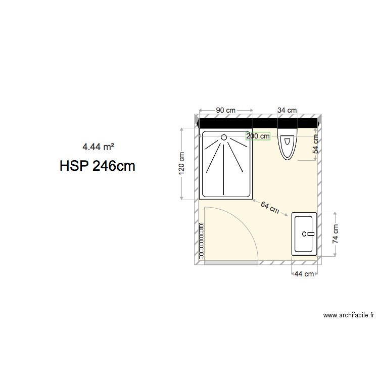 SALLE DE BAIN. Plan de 0 pièce et 0 m2