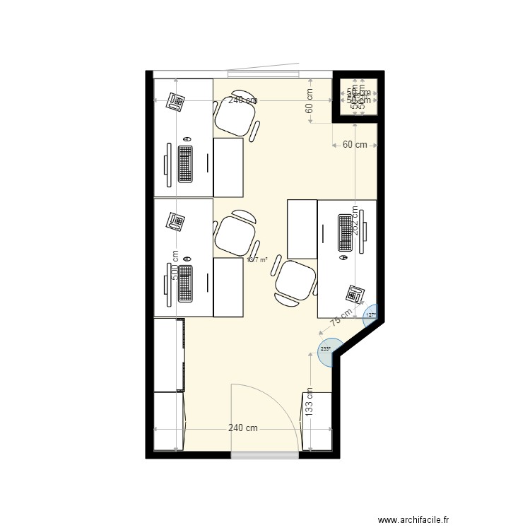 Bureau DSI 222 2. Plan de 0 pièce et 0 m2