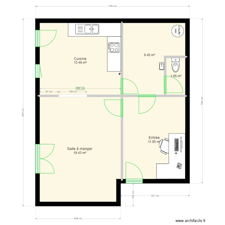 Plan projet RDC IND 3. Plan de 0 pièce et 0 m2