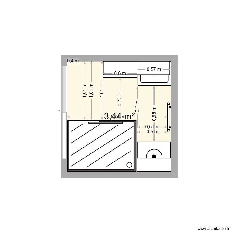 SDB BAS 1 manquante. Plan de 0 pièce et 0 m2