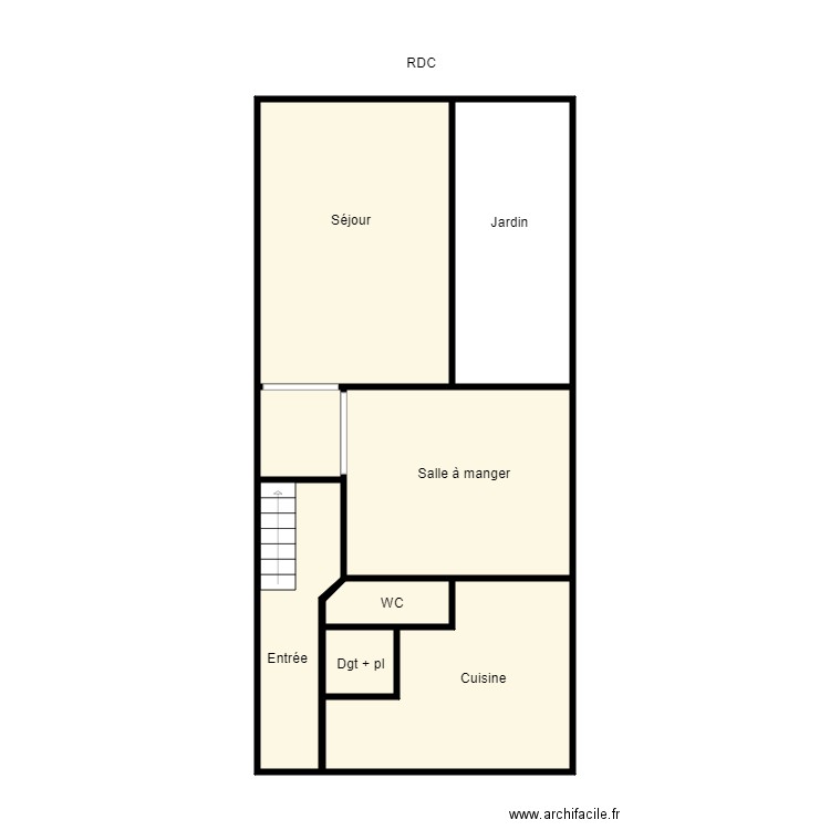 lafitte rdc. Plan de 8 pièces et 60 m2