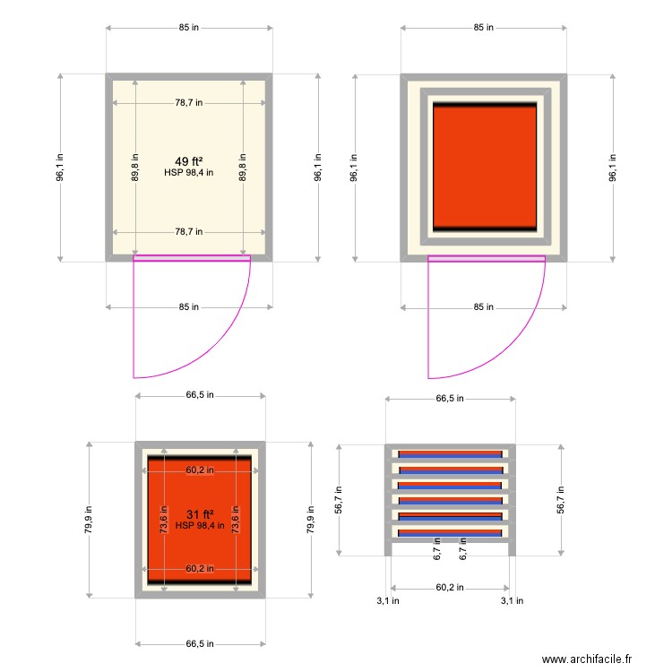 SI Racks and Room. Plan de 10 pièces et 16 m2