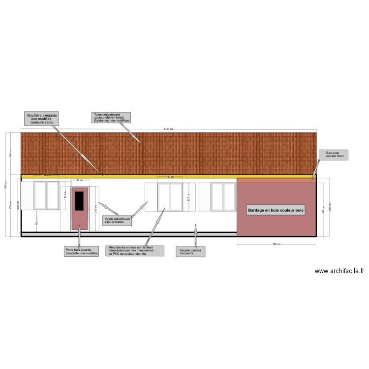 11 JF Façade Projet 15 02 23. Plan de 2 pièces et 42 m2