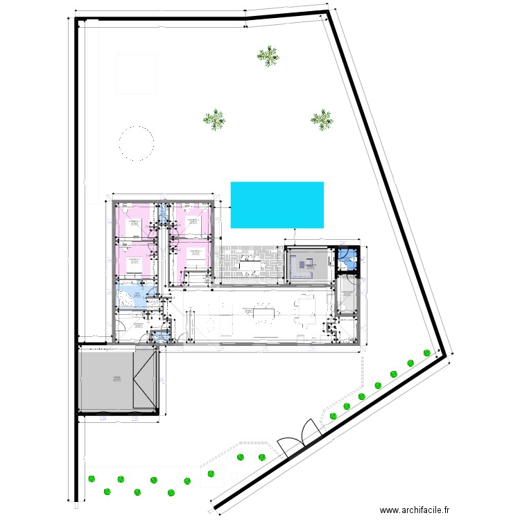Maison Denat  TOITURE. Plan de 13 pièces et 213 m2